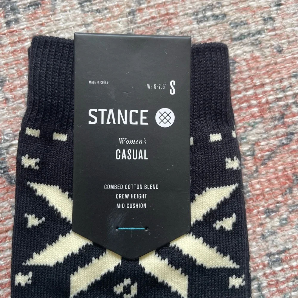 Stance Unisex Black & Cream Fair Isle Casual Socks - Picture 3 of 5